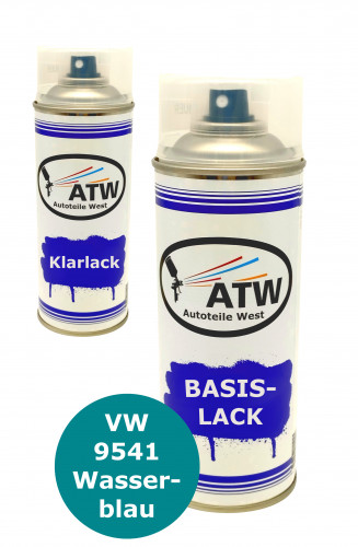 Autolack für VW 9541 Wasserblau +400ml Klarlack Set